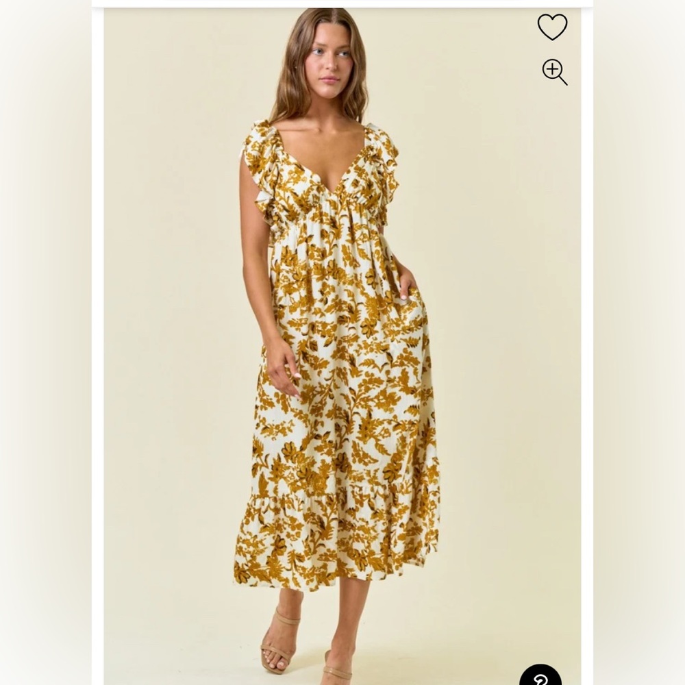 Pinkblush Yellow Floral Midi Dress